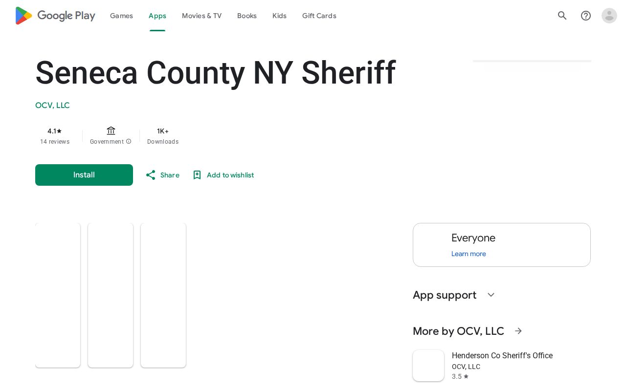 Seneca County booking and inmate-search access through the official Sheriff app listing